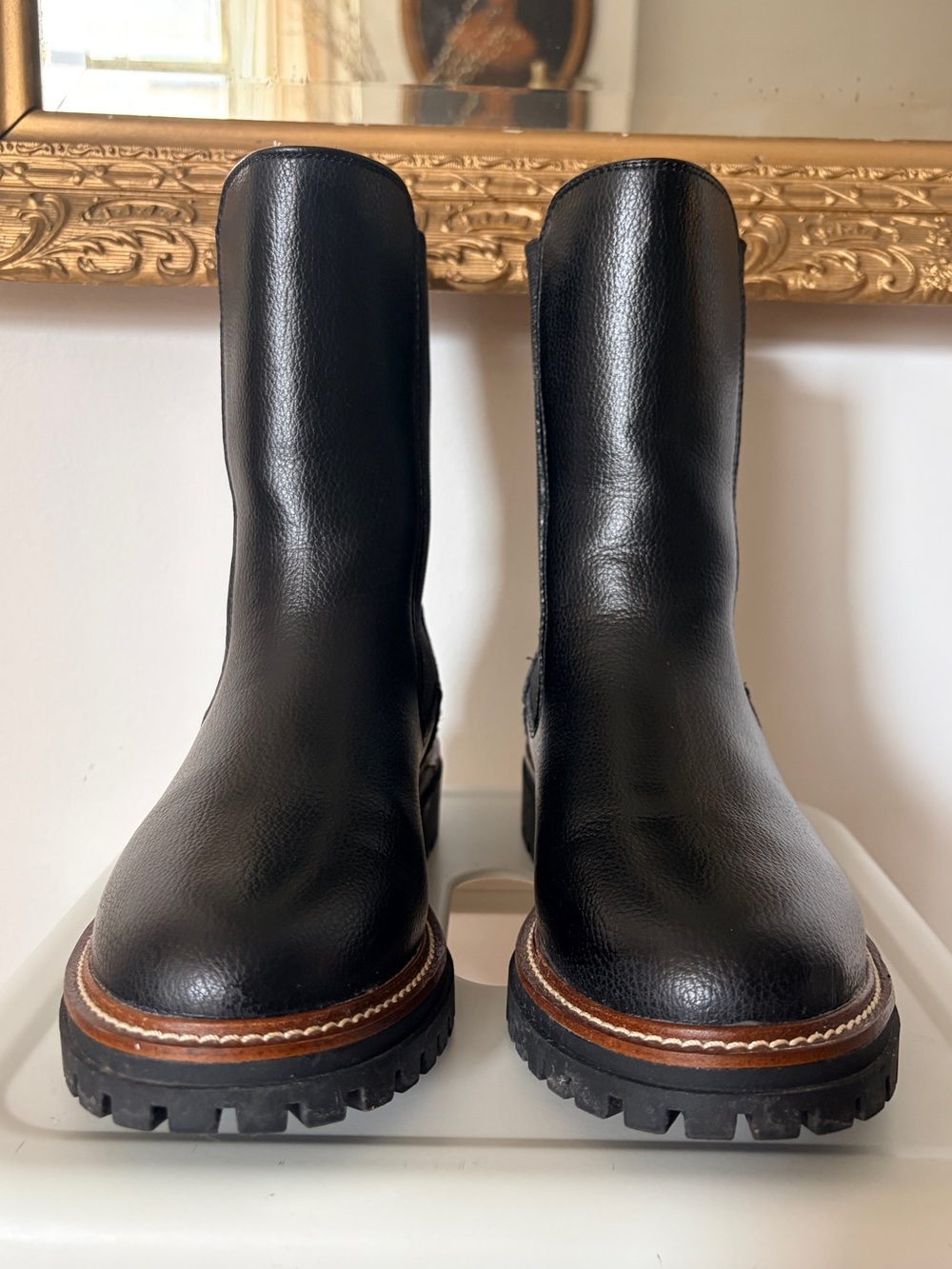 MIA Black Lug Sole Chelsea Boots - Picture 3 of 7